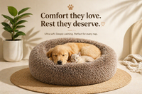 Soft Pet Cat Bed Pad Plush Warm Faux Fur dog Calm Bed Donut Round Bed Comfortable Sleeping Washable for Small Medium Dog and Cat