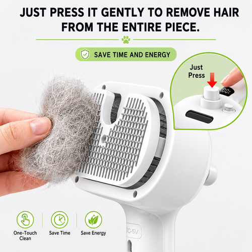 Steamy Dog Brush Electric Spray Cat Hair Brush 3 in1 Dog Steamer Brush for Massage Pet Grooming Removing Tangled and Loose Hair