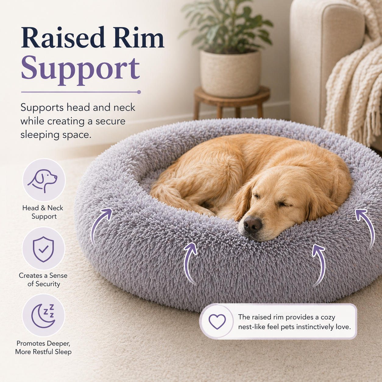 Soft Pet Cat Bed Pad Plush Warm Faux Fur dog Calm Bed Donut Round Bed Comfortable Sleeping Washable for Small Medium Dog and Cat