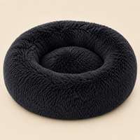 Soft Pet Cat Bed Pad Plush Warm Faux Fur dog Calm Bed Donut Round Bed Comfortable Sleeping Washable for Small Medium Dog and Cat