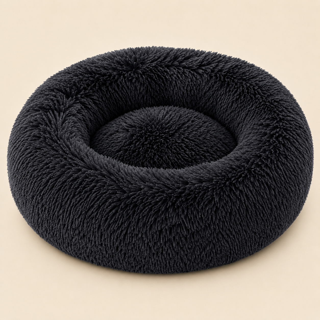 Soft Pet Cat Bed Pad Plush Warm Faux Fur dog Calm Bed Donut Round Bed Comfortable Sleeping Washable for Small Medium Dog and Cat