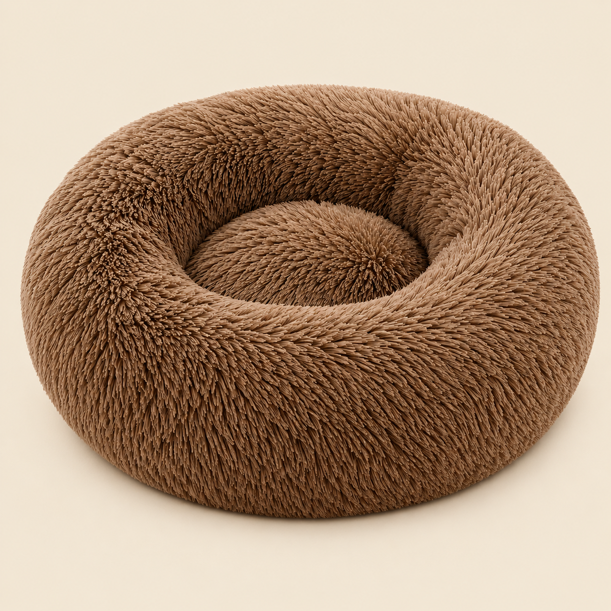 Soft Pet Cat Bed Pad Plush Warm Faux Fur dog Calm Bed Donut Round Bed Comfortable Sleeping Washable for Small Medium Dog and Cat