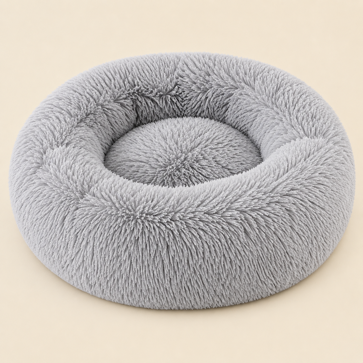 Soft Pet Cat Bed Pad Plush Warm Faux Fur dog Calm Bed Donut Round Bed Comfortable Sleeping Washable for Small Medium Dog and Cat