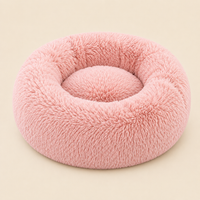 Soft Pet Cat Bed Pad Plush Warm Faux Fur dog Calm Bed Donut Round Bed Comfortable Sleeping Washable for Small Medium Dog and Cat