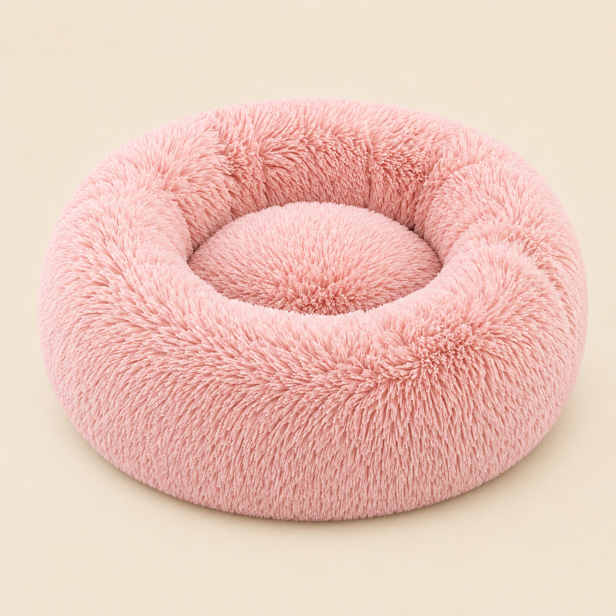 Soft Pet Cat Bed Pad Plush Warm Faux Fur dog Calm Bed Donut Round Bed Comfortable Sleeping Washable for Small Medium Dog and Cat